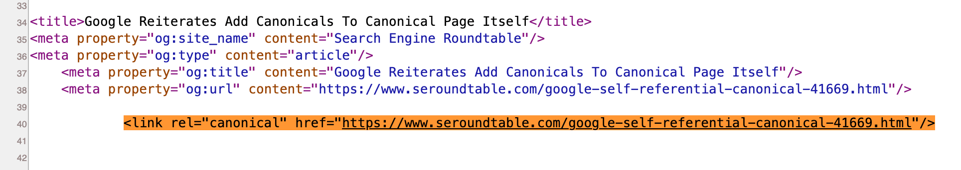 Self Referential Canonical Example
